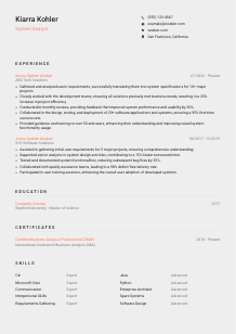 System Analyst Resume Template #3
