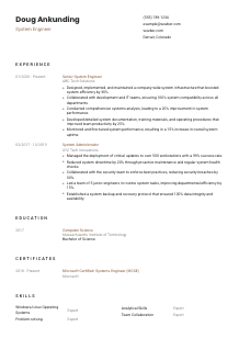 System Engineer CV Template #6