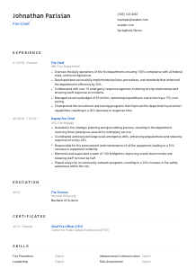 Fire Chief Resume Template #8