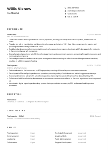 Fire Marshal Resume Example