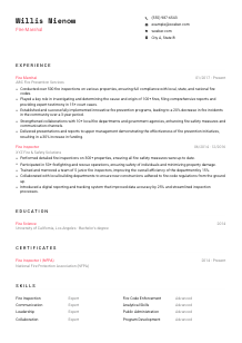 Fire Marshal Resume Template #4