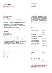 Law Enforcement Officer Resume Template #2