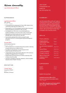 Law Enforcement Officer Resume Template #3