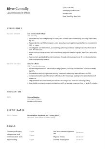 Law Enforcement Officer Resume Template #1