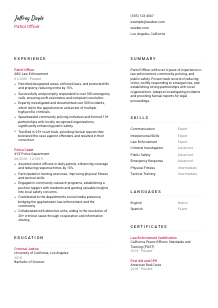 Patrol Officer CV Template #2