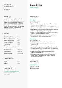State Trooper Resume Template #14