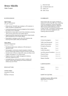 State Trooper Resume Template #7