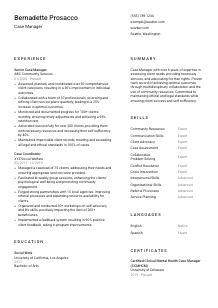 Case Manager CV Template #2