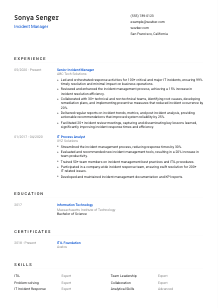 Incident Manager Resume Template #8
