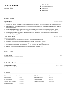 Security Officer CV Example