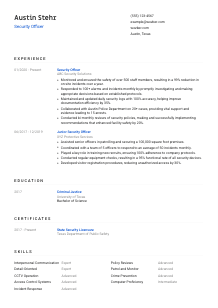 Security Officer Resume Template #8
