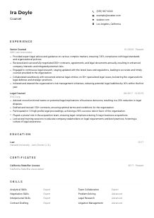 Counsel Resume Example