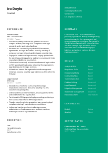 Counsel CV Template #2