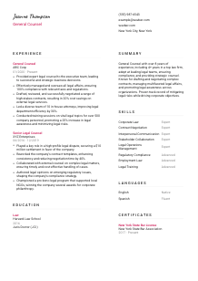 General Counsel CV Template #2