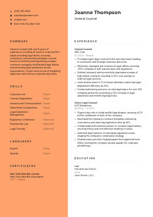 General Counsel CV Template #3