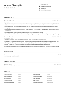 In-House Counsel Resume Example