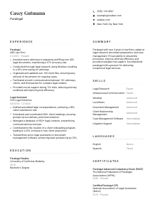 Paralegal Resume Template #7