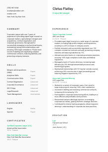 Corporate Lawyer Resume Template #2