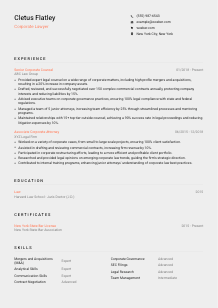 Corporate Lawyer Resume Template #3