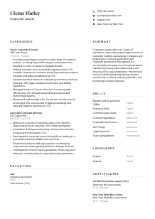 Corporate Lawyer Resume Template #1