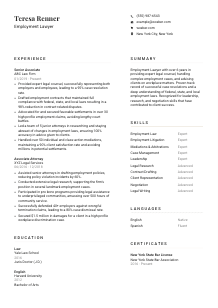 Employment Lawyer Resume Template #7