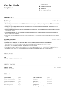 Family Lawyer CV Example