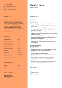 Family Lawyer CV Template #19
