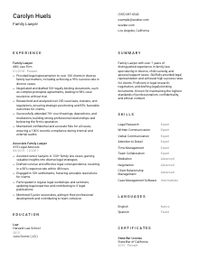 Family Lawyer Resume Template #2