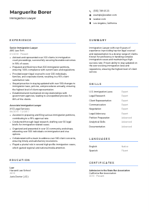 Immigration Lawyer Resume Template #10