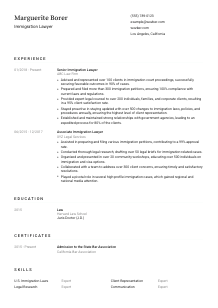 Immigration Lawyer Resume Template #3