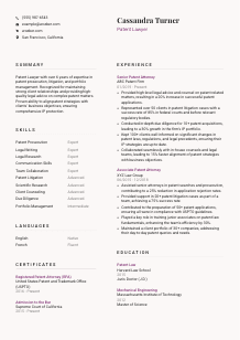 Patent Lawyer Resume Template #3