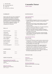 Patent Lawyer CV Template #3