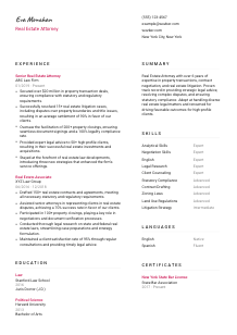 Real Estate Attorney Resume Template #2