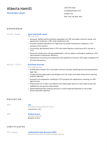 Real Estate Lawyer Resume Template #8