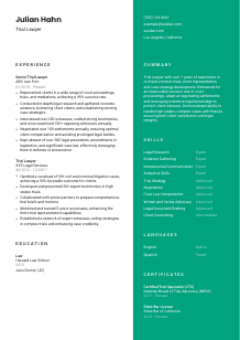 Trial Lawyer Resume Template #16