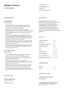 Delivery Manager Resume Template #1