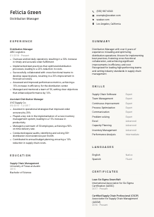 Distribution Manager Resume Template #13