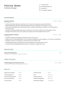 Distribution Manager Resume Template #18