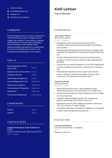 Export Manager CV Template #21