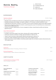 Field Service Manager Resume Template #4