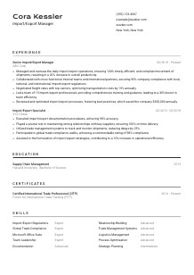 Import/Export Manager Resume Template #2
