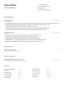 Inventory Manager CV Example