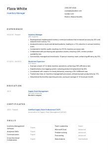 Inventory Manager Resume Template #8