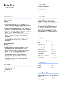 Logistic Manager Resume Template #10