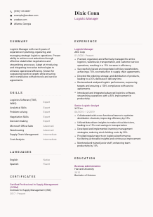 Logistic Manager Resume Template #20