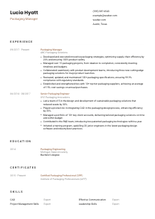 Packaging Manager Resume Template #1