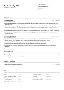 Packaging Manager Resume Template #2