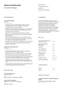 Procurement Manager Resume Template #5