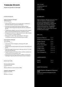Regional Operations Manager CV Template #17