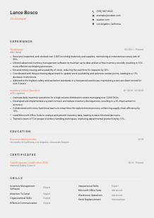 Storekeeper Resume Template #3